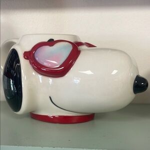 Snoopy Ceramic Mug - White with Red Heart Sunglasses